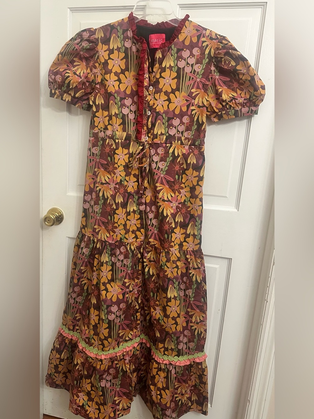 Marie by Victoria Dunn Genevieve Dress Midnight Rose Print Plum Floral